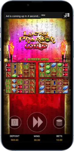Lucky Pharaoh Wild Bonusspiel Bildschirm